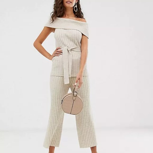 ASOS Two-Piece Knitted Culotes and Bardot Top Set - Picture 1 of 6